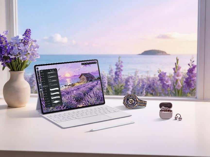 华为MatePad家族幻影紫新色登场 设计美学与鸿蒙智慧双跃升