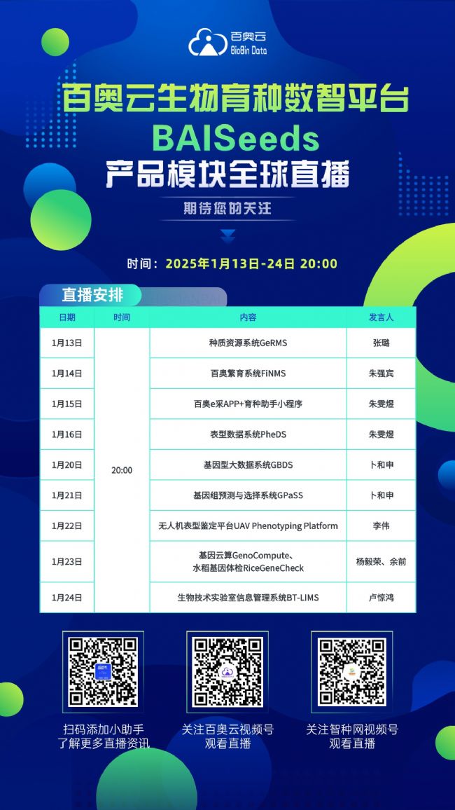 百奥云"生物育种数智平台BAISeeds"产品模块全球发布—生物器材网